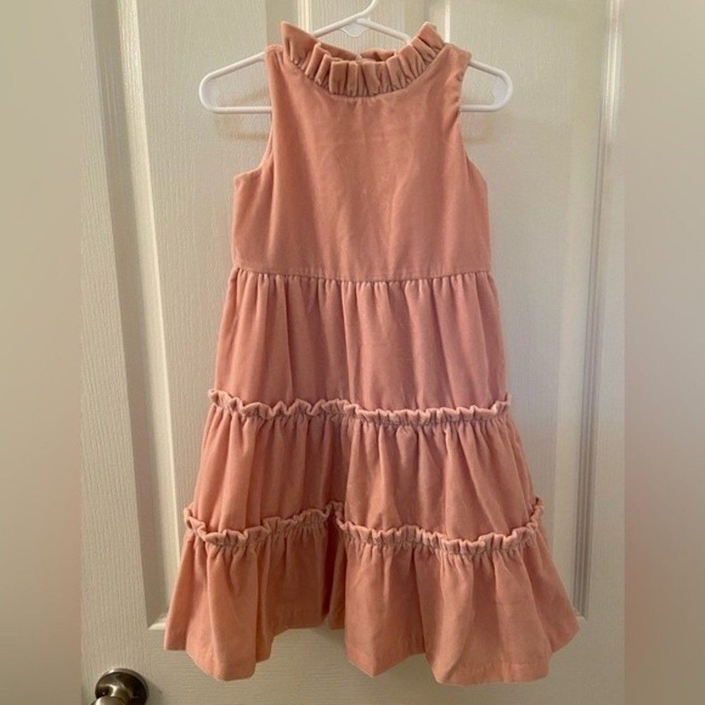 Janie and Jack x Rachel Zoe Pink Velvet Tiered Maxi Dress Girls Size 2T NWT